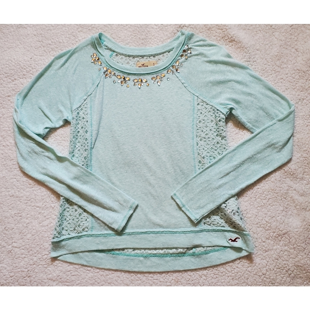 Hollister Lace Back Long Sleeve Blouse